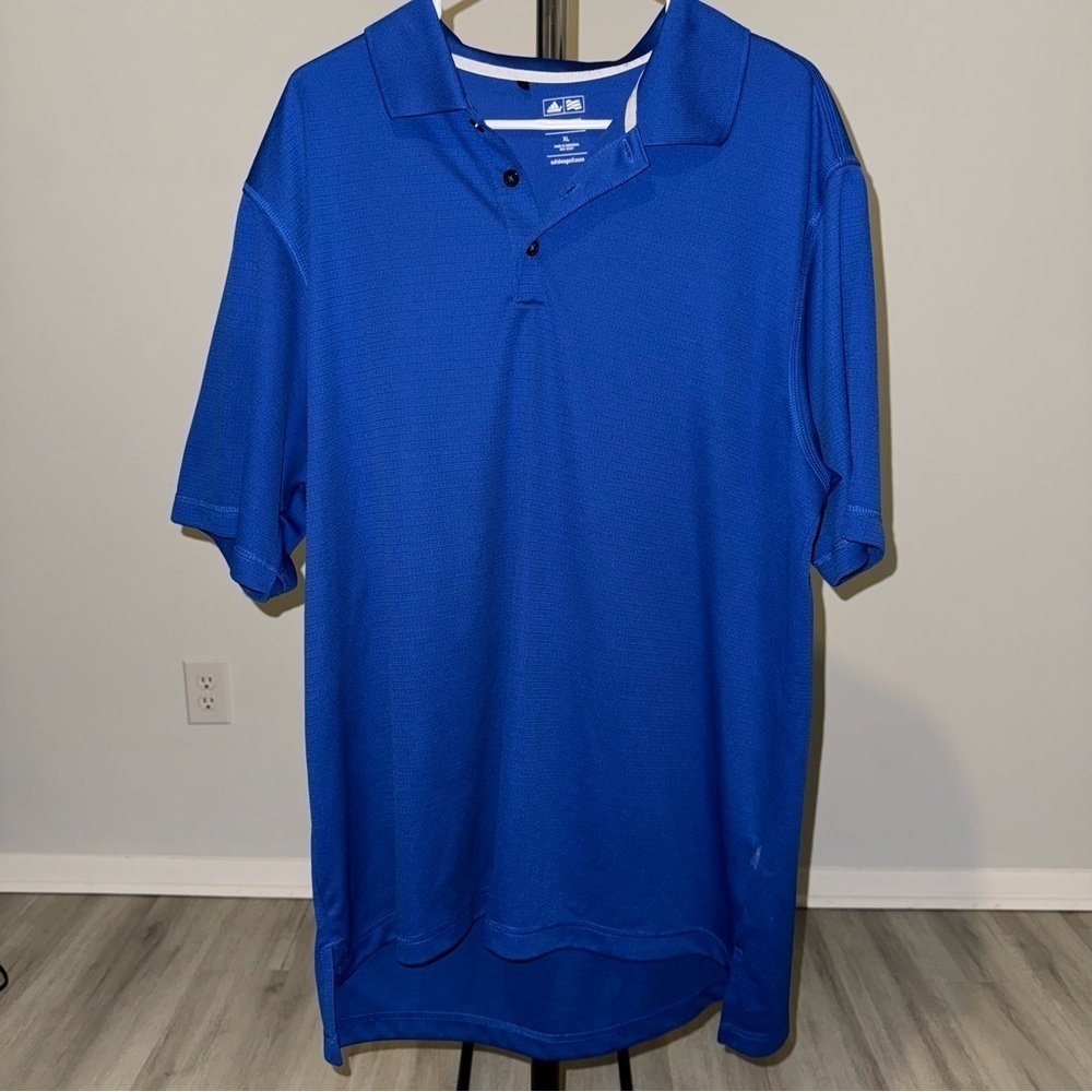 Adidas Men’s XL Blue Climalite Golf Quarter Button Up Polo